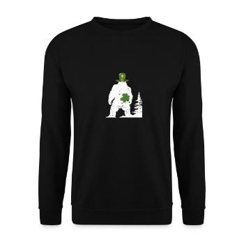 Irlandais Bigfoot Sasquatch Shamrock Drôle - Sweat-shirt Unisexe - noir - Devant - Alina (178cm) & Michal (187cm)