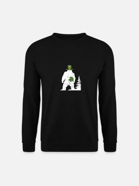 Irish Bigfoot Sasquatch Shamrock Funny - Unisex Sweatshirt - black
