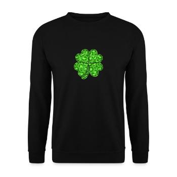 Glacière Shamrock à carreaux léopard vert Buffalo - Sweat-shirt Unisexe - noir - Devant - Alina (178cm) & Michal (187cm)