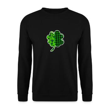Büffel Grün Leopard Plaid Kleeblatt Cool - Unisex Pullover - Schwarz - Vorne - Alina (178cm) & Michal (187cm)
