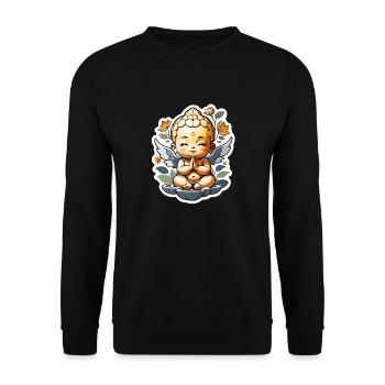 Baby Buddha - meditation yoga relaxation - Unisex Sweatshirt - black - Front - Alina (178cm) & Michal (187cm)