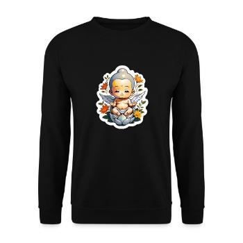 Baby Buddha - meditation yoga relaxation - Unisex Sweatshirt - black - Front - Alina (178cm) & Michal (187cm)