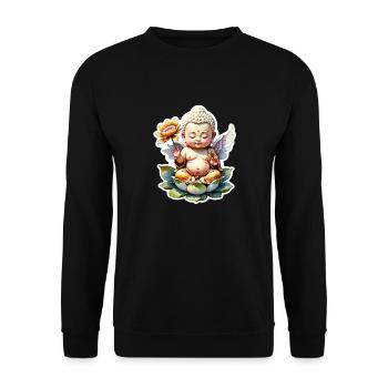 Baby Buddha - meditation yoga relaxation - Unisex Sweatshirt - black - Front - Alina (178cm) & Michal (187cm)