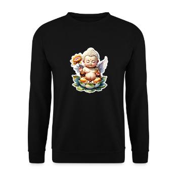Baby Buddha - meditation yoga relaxation - Unisex Sweatshirt - black - Front - Alina (178cm) & Michal (187cm)