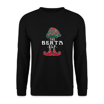 Berta Elf Familie Passende Gruppe Weihnachten Mama Papa - Unisex Pullover - Schwarz - Vorne - Alina (178cm) & Michal (187cm)
