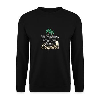 Funny Coquito Season Puerto Rican Coconut Rum Inside - Unisex Sweatshirt - black - Front - Alina (178cm) & Michal (187cm)