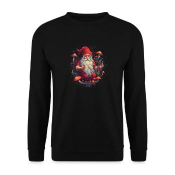 Mushroom Weihnachtsmann| Fantasy Pilze Natur Goa - Unisex Pullover - Schwarz - Vorne - Alina (178cm) & Michal (187cm)