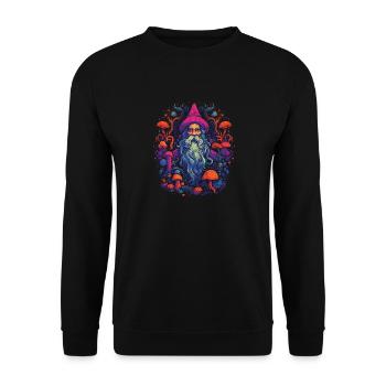 Mushroom | Fantasy Pilze Wald Natur Goa Festival - Unisex Pullover - Schwarz - Vorne - Alina (178cm) & Michal (187cm)