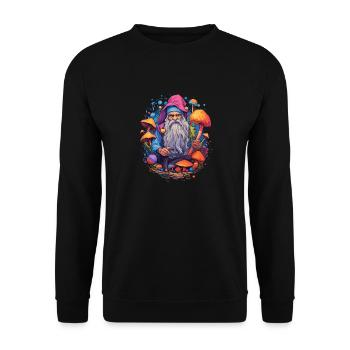 Mushroom | Fantasy Pilze Wald Natur Goa Festival - Unisex Pullover - Schwarz - Vorne - Alina (178cm) & Michal (187cm)