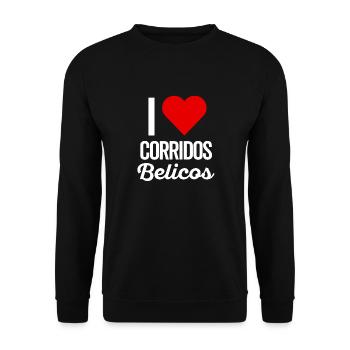 Corridos Belicos Tumbados Merch Camiseta Música - Sweat-shirt Unisexe - noir - Devant - Alina (178cm) & Michal (187cm)