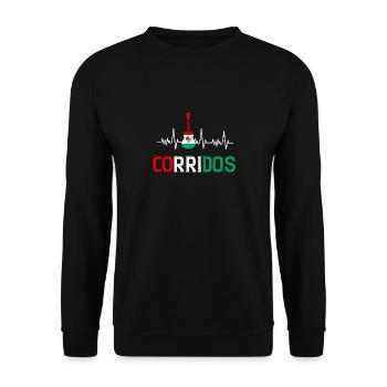 Corridos Belicos Tumbados Merch Camiseta Música - Sweat-shirt Unisexe - noir - Devant - Alina (178cm) & Michal (187cm)