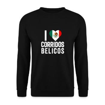 Corridos Belicos Tumbados Merch Camiseta Música - Sweat-shirt Unisexe - noir - Devant - Alina (178cm) & Michal (187cm)