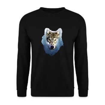 Wolf - Unisex Pullover - Schwarz - Vorne - Alina (178cm) & Michal (187cm)
