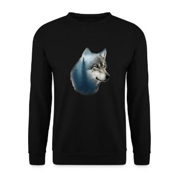Wolf - Unisex Pullover - Schwarz - Vorne - Alina (178cm) & Michal (187cm)