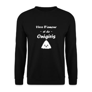 Onigiri japonais - Sweat-shirt Unisexe - noir - Devant - Alina (178cm) & Michal (187cm)