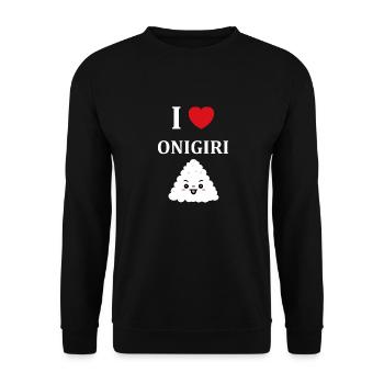 Onigiri japonais - Sweat-shirt Unisexe - noir - Devant - Alina (178cm) & Michal (187cm)