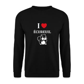 Humour petit écureuil - Sweat-shirt Unisexe - noir - Devant - Alina (178cm) & Michal (187cm)