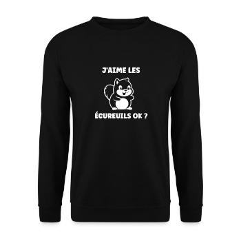 Humour petit écureuil - Sweat-shirt Unisexe - noir - Devant - Alina (178cm) & Michal (187cm)