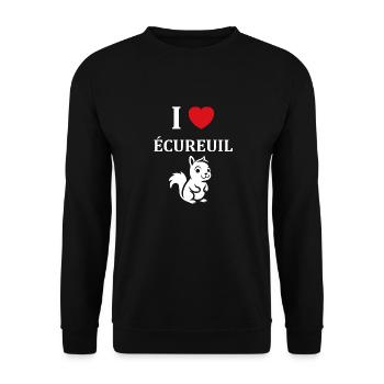 Humour petit écureuil - Sweat-shirt Unisexe - noir - Devant - Alina (178cm) & Michal (187cm)