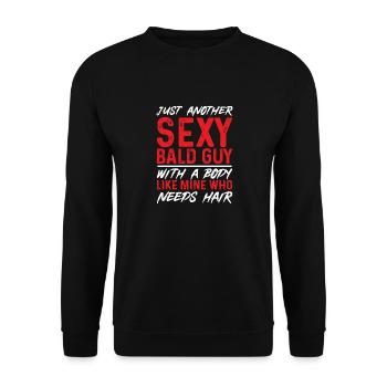 Tête chauve Calvitie Barbe Tête chauve - Sweat-shirt Unisexe - noir - Devant - Alina (178cm) & Michal (187cm)