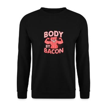 Body By Bacon Jambon De Viande De Porc - Sweat-shirt Unisexe - noir - Devant - Alina (178cm) & Michal (187cm)