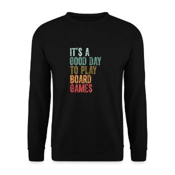 C’est une bonne journée Jouer à des jeux de société Soirée en famille - Sweat-shirt Unisexe - noir - Devant - Alina (178cm) & Michal (187cm)
