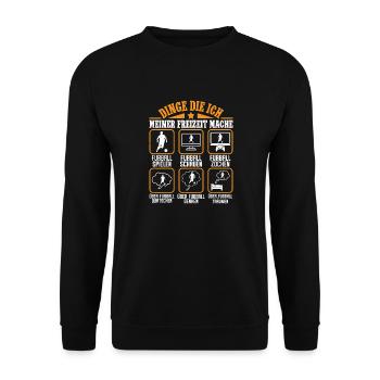 Freizeit Fußball Fussball Spielen - Unisex Pullover - Schwarz - Vorne - Alina (178cm) & Michal (187cm)