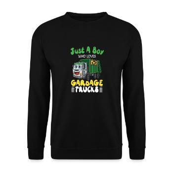 Garbage Truck Just A Boy Who Loves Garbage Trucks - Unisex Sweatshirt - black - Front - Alina (178cm) & Michal (187cm)