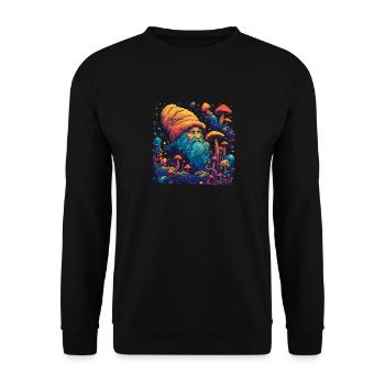 Mushroom | Fantasy Pilze Wald Natur Goa Festival - Unisex Pullover - Schwarz - Vorne - Alina (178cm) & Michal (187cm)