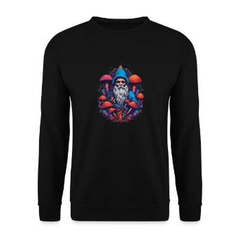 Mushroom | Fantasy Pilze Wald Natur Goa Festival - Unisex Pullover - Schwarz - Vorne - Alina (178cm) & Michal (187cm)
