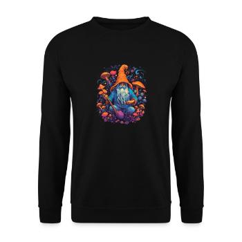 Mushroom Weihnachtsmann| Fantasy Pilze Natur Goa - Unisex Pullover - Schwarz - Vorne - Alina (178cm) & Michal (187cm)