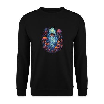 Mushroom | Fantasy Pilze Wald Natur Goa Festival - Unisex Pullover - Schwarz - Vorne - Alina (178cm) & Michal (187cm)