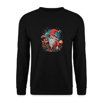 Mushroom Weihnachtsmann| Fantasy Pilze Natur Goa - Unisex Pullover - Schwarz - Vorne - Alina (178cm) & Michal (187cm)
