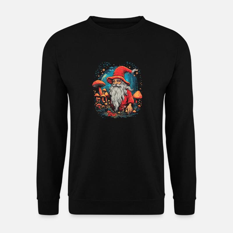 Mushroom Weihnachtsmann| Fantasy Pilze Natur Goa - Unisex Pullover - Schwarz