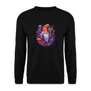 Mushroom Weihnachtsmann| Fantasy Pilze Natur Goa - Unisex Pullover - Schwarz - Vorne - Alina (178cm) & Michal (187cm)