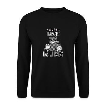 Cat lover cat fan funny cat saying - Unisex Sweatshirt - black - Front - Alina (178cm) & Michal (187cm)