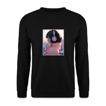 Vintage Japanisch Ästhetik Otaku Anime Girl - Unisex Pullover - Schwarz - Vorne - Alina (178cm) & Michal (187cm)