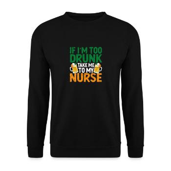 Wenn ich zu betrunken bin, bring mich zu meiner - Unisex Pullover - Schwarz - Vorne - Alina (178cm) & Michal (187cm)