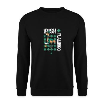 Irish Flamingo Green Bird St Patrick's Day - Unisex Sweatshirt - black - Front - Alina (178cm) & Michal (187cm)