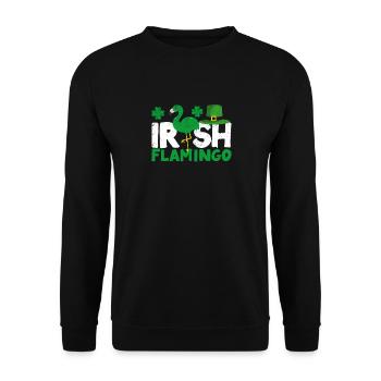 Irish Flamingo Green Bird St Patrick's Day - Unisex Sweatshirt - black - Front - Alina (178cm) & Michal (187cm)