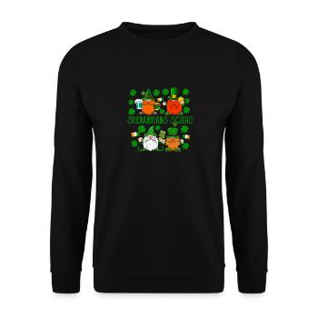 Escouade de manigances Feuille de trèfle porte-bonheur - Sweat-shirt Unisexe - noir - Devant - Alina (178cm) & Michal (187cm)