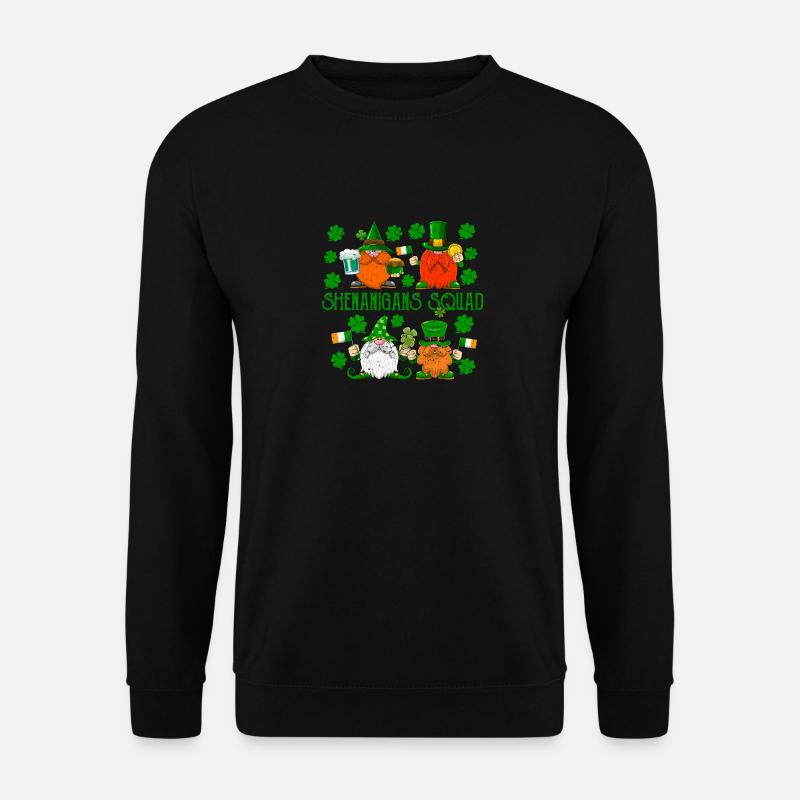 Shenanigans Squad Lucky Clover Leaf - Unisex Sweatshirt - black