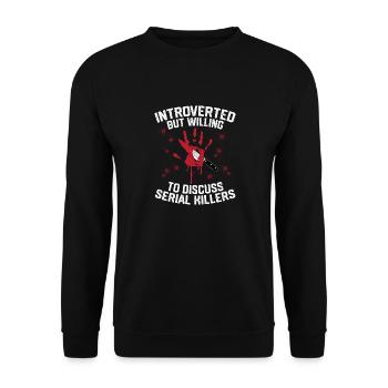 Prêt à discuter des tueurs en série True Crime Murde - Sweat-shirt Unisexe - noir - Devant - Alina (178cm) & Michal (187cm)