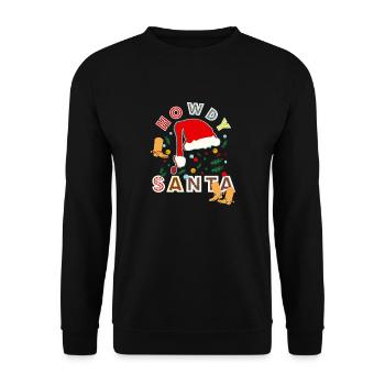 Noël - Salut Père Noël - Bonnet rouge - Sweat-shirt Unisexe - noir - Devant - Alina (178cm) & Michal (187cm)