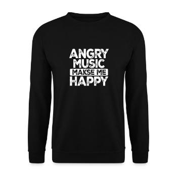 Lustiger Rock'n Roll Spruch Heavy Hard Rock Musik Fan - Unisex Pullover - Schwarz - Vorne - Alina (178cm) & Michal (187cm)