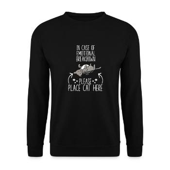 T-shirt câlin chat propriétaire chat disant - Sweat-shirt Unisexe - noir - Devant - Alina (178cm) & Michal (187cm)