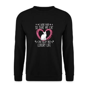 Chaton motif chats accessoires propriétaire de - Sweat-shirt Unisexe - noir - Devant - Alina (178cm) & Michal (187cm)