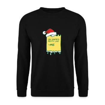 On Santa's Claus Petty List Christmas Pajama - Unisex Sweatshirt - black - Front - Alina (178cm) & Michal (187cm)