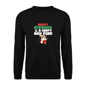 Merry Fitness And A Happy New Rear Christmas Gym - Unisex Pullover - Schwarz - Vorne - Alina (178cm) & Michal (187cm)