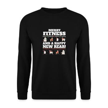 Merry Fitness And A Happy New Rear Christmas Gym - Unisex Pullover - Schwarz - Vorne - Alina (178cm) & Michal (187cm)